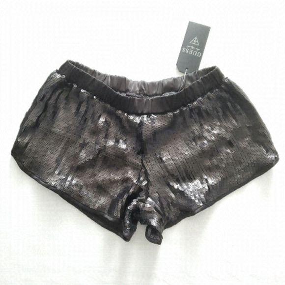 Guess Matte Sequined Mini Shorts - Picture 1 of 6
